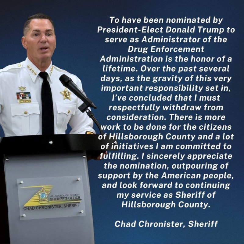 BREAKING: Hillsborough County, Fla. Sheriff Chad …