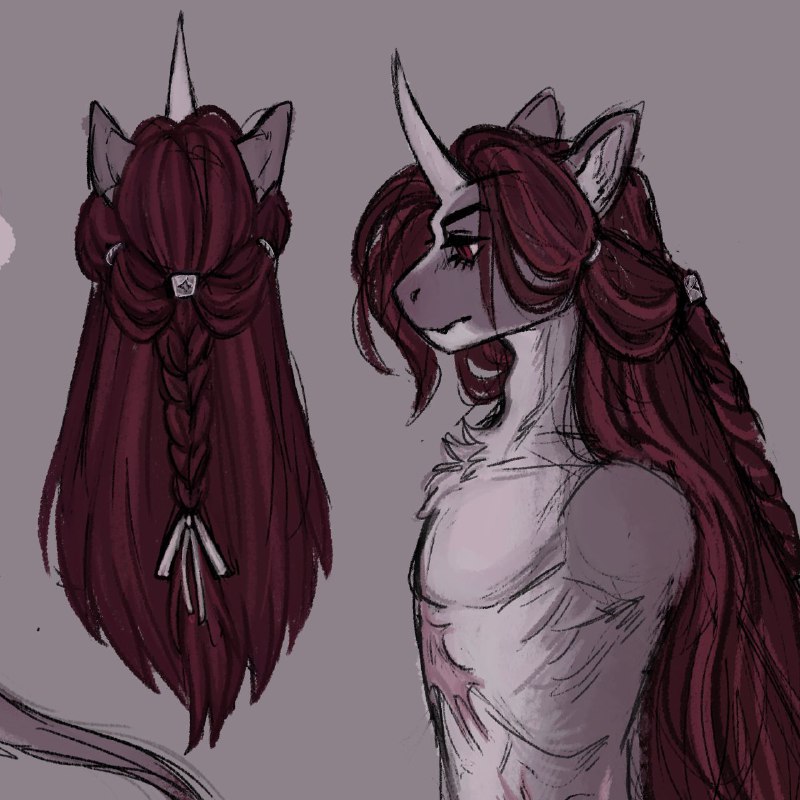 Making some edgy vampire unicorn oc …