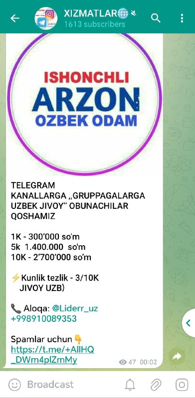 XIZMATLAR🌐