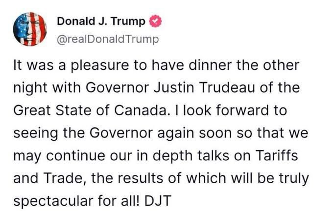 Trump names Justin Trudeau governor of …