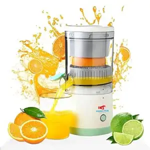 PRIME PICK Portable Citrus Juicer,Electric Orange Juice Squeezer with Powerful Motor and Juicer machines for Orange,apple,Fruits And Smoothies (White)