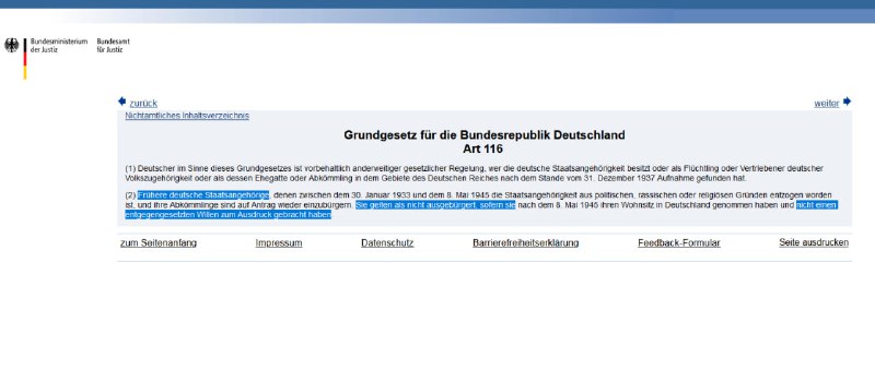 Deutsche nach GG 116 (1) verstoßen …