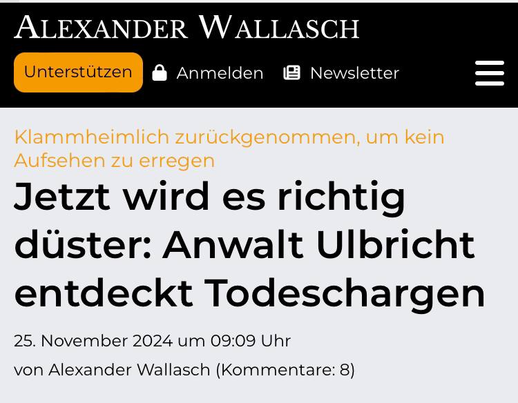 „**Anwalt Tobias Ulbrich hat gestern Alarm …