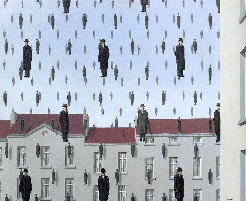 Golconda (1953) by Rene Magritte