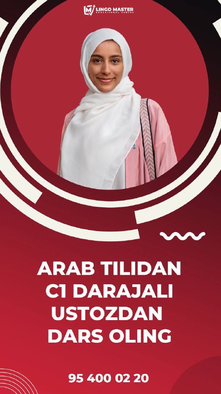 LingoMaster arab tilidan C1 darajali ustozadan …