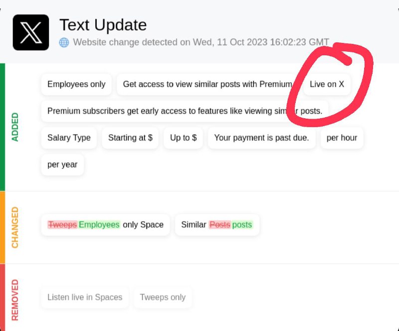 Found a leak on X Updates …