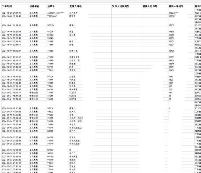 **快递近5个月多地址**查人 找人 抓人 必查业务之一