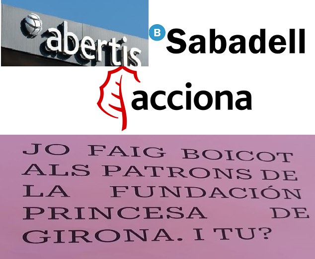 Demanen el boicot a les empreses patrones de la Fundación Princesa de Girona