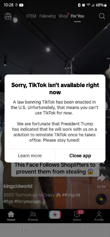 The message i got from tiktok …