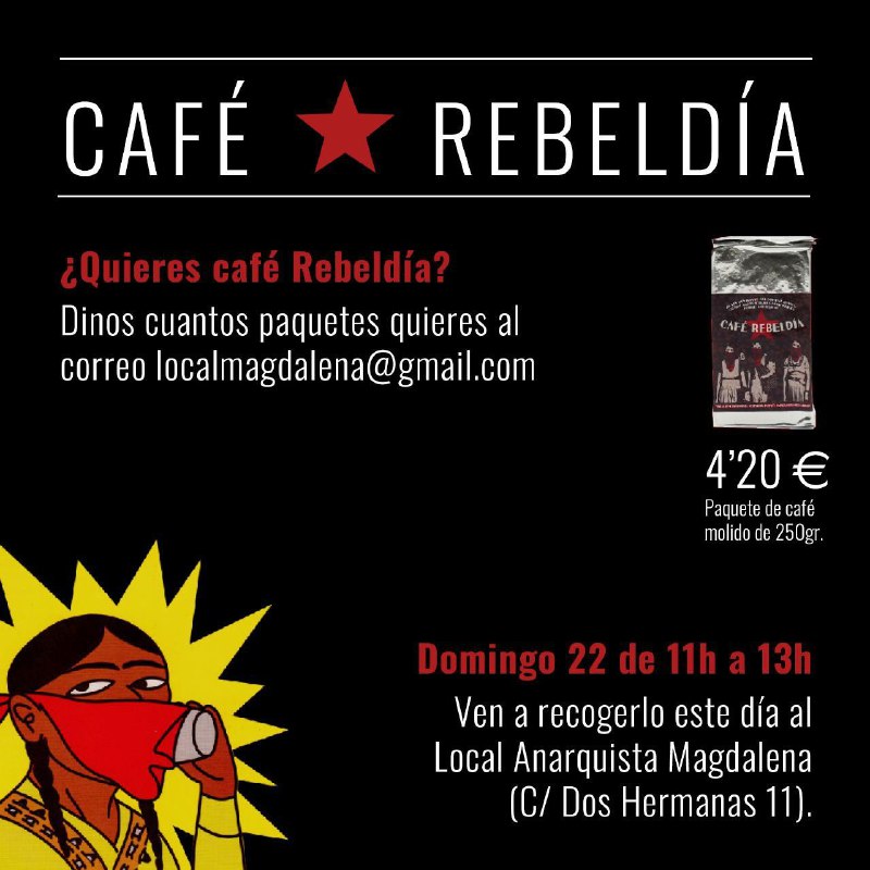 ¿Quieres café Rebeldía? Escríbenos al correo …