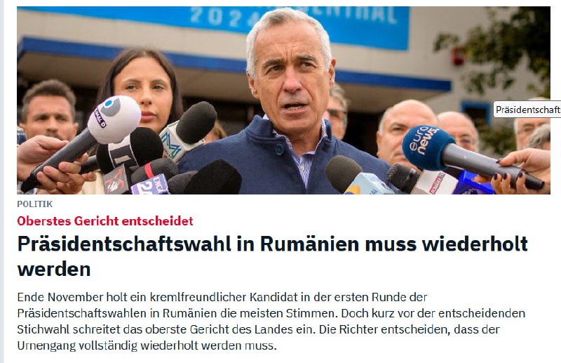 **In Rumänien wurde die Wahl annulliert**