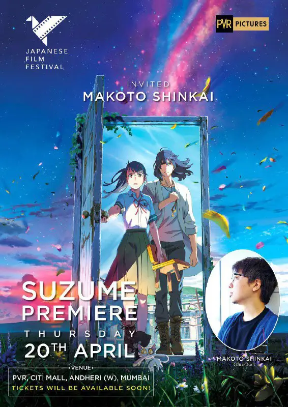 ***Makoto Shinkai** will be attending* "**Suzume**" …