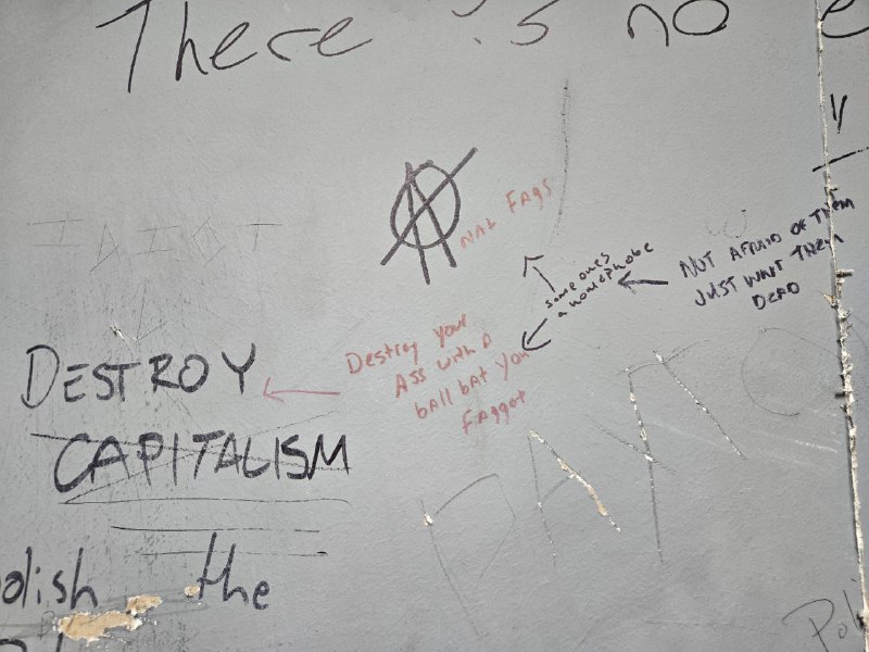 Bathroom wall argument in rural Tennessee …