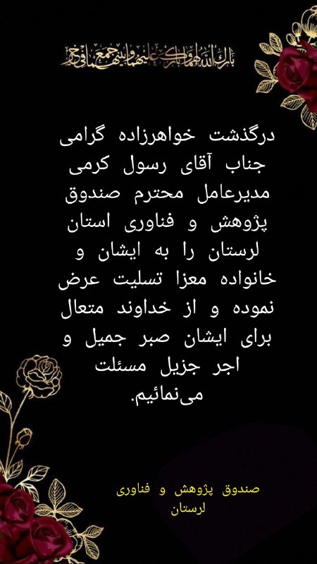 صندوق پژوهش و فناوری استان لرستان