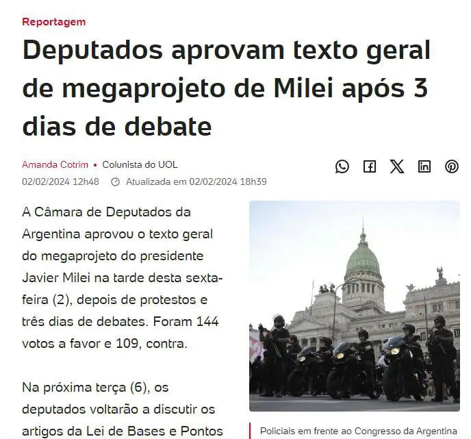 Câmara argentina aprova texto base da …