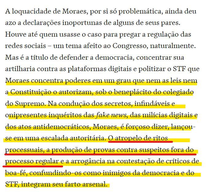 O editorial de hoje do Estadão …