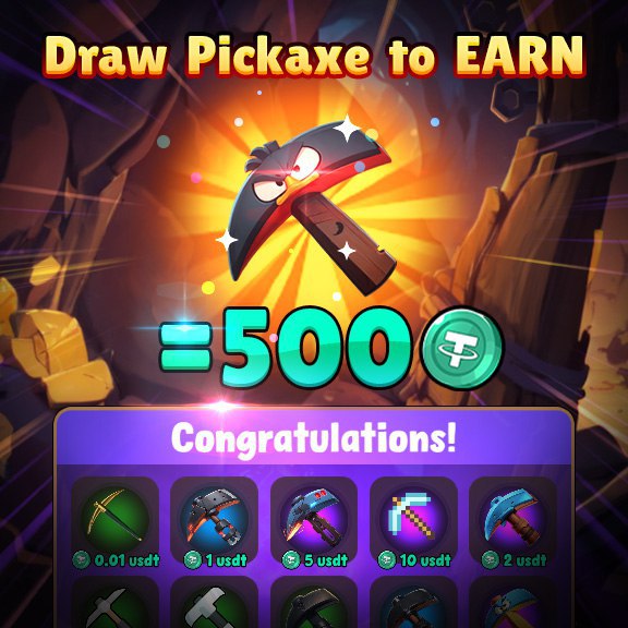 Draw Pickaxe to EARN