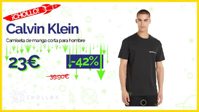 [***💥***](http://cholloimg.com/6kbpi.png) ***🔉*** **Calvin Klein - Camiseta de manga corta para hombre** [#Amazon](?q=%23Amazon)