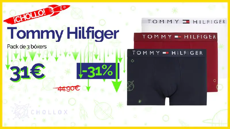 [***💥***](http://cholloimg.com/pdq.png) ***🔉*** **Tommy Hilfiger - Pack de 3 bóxers** [#Amazon](?q=%23Amazon)