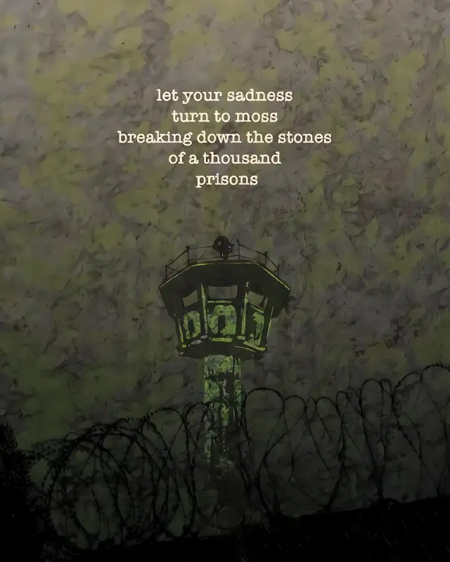 "**Let your sadness turn to moss …