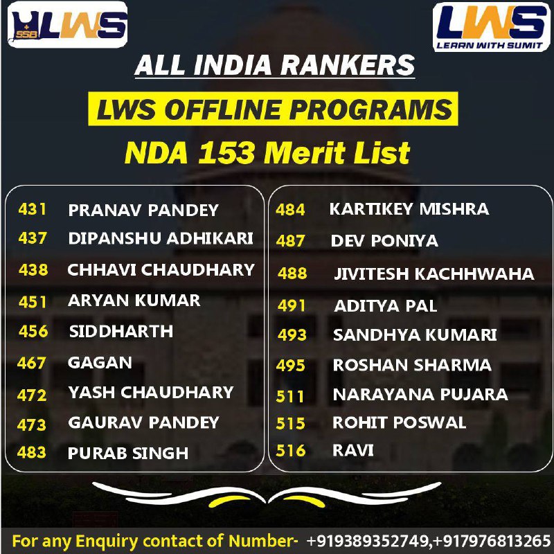 LWS Offline - Lakshya Batch