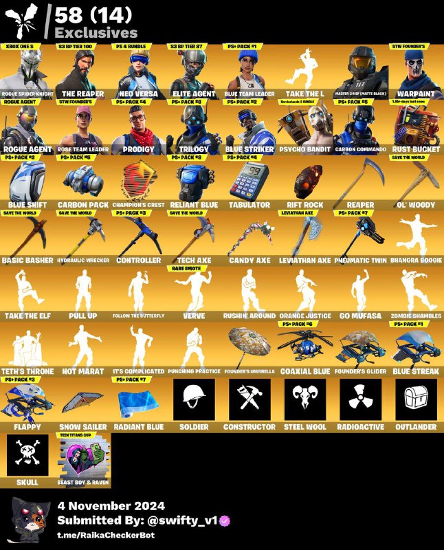 PC] 288 skins | OG STW …