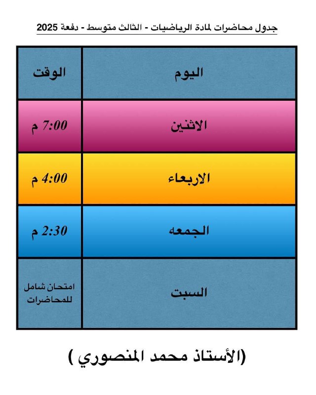 الرياضيات محمد المنصوري