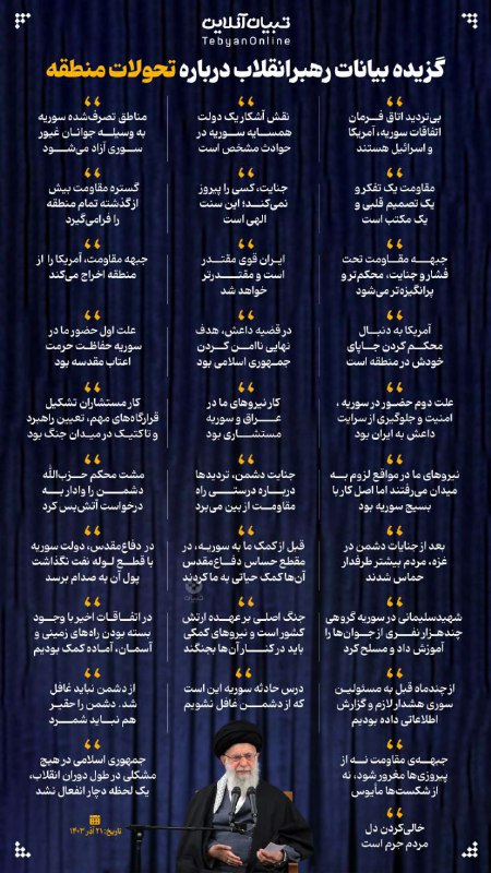 ***?*** گزیده بیانات امروز رهبرانقلاب درباره …