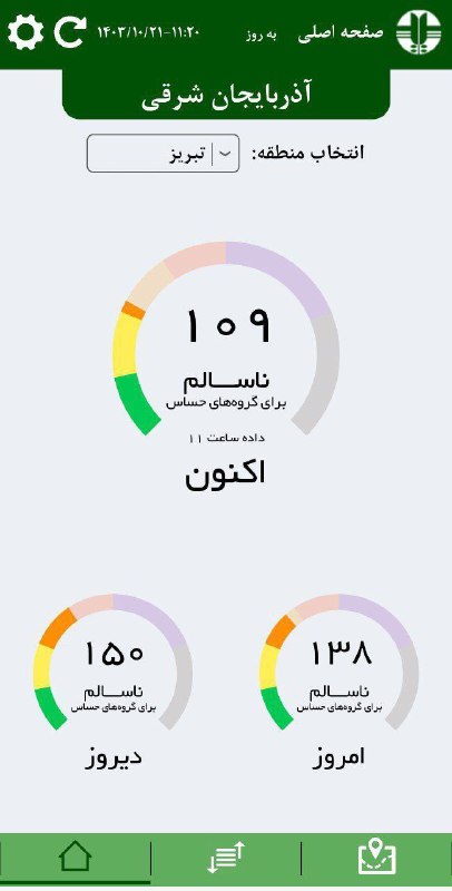 ***🔴*** هوای تبریز برای گروه‌های حساس …