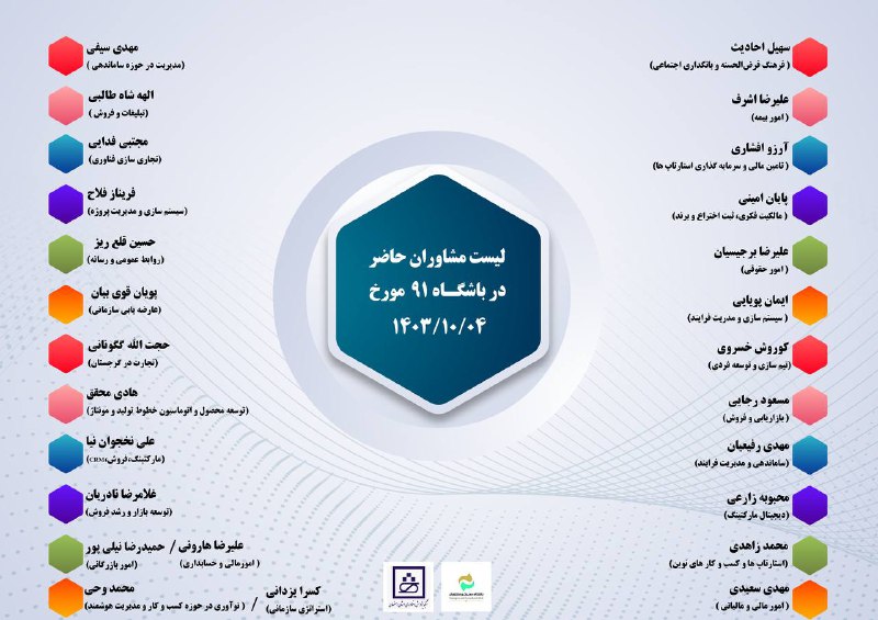 اسامی مشاورین حاضر در باشگاه ۹۱ …