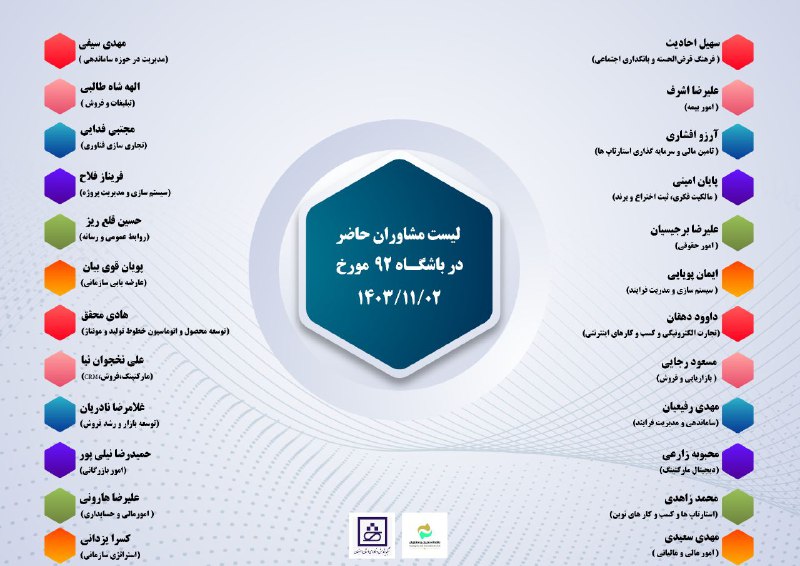 ***📌*** لیست مشاوران حاضر در باشگاه …