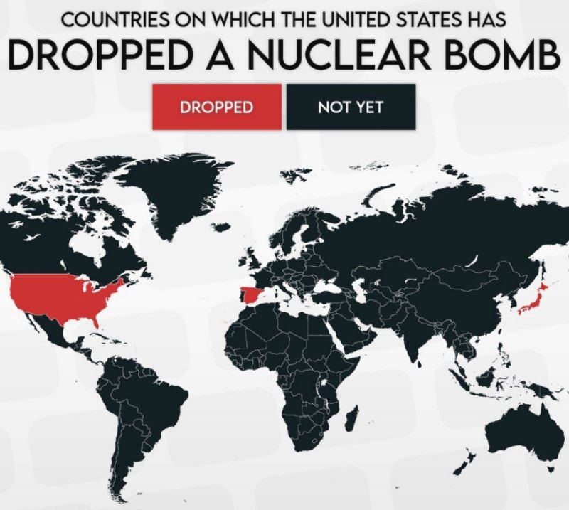 Страны, на которые США сбрасывали ядерные …