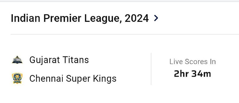 **Gujarat Titans VS Chennai super kings**