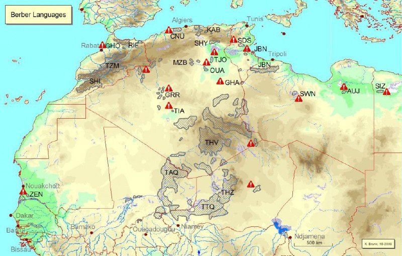 * Map of Berber languages and …