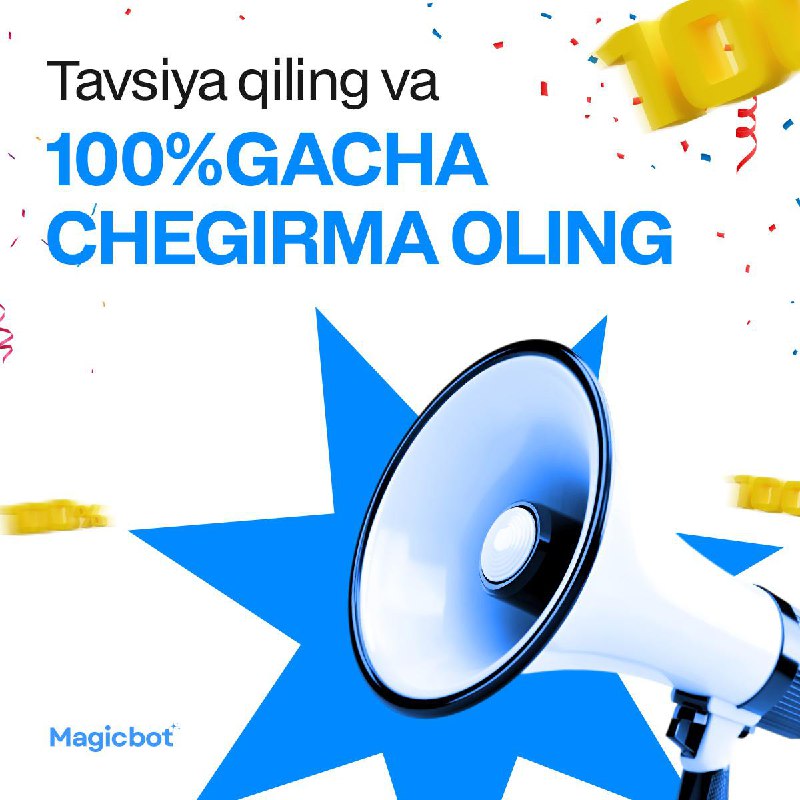 **Do'stingizga tavsiya qiling va 100% gacha …