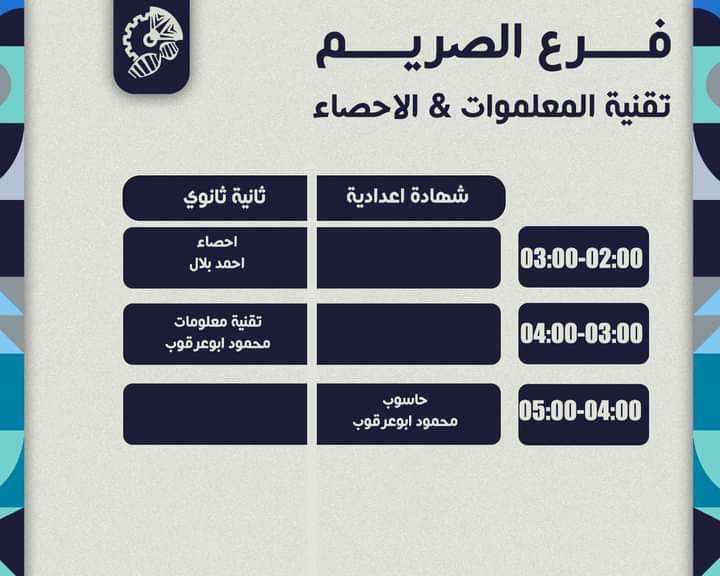 غذا السبت مراجعة لمادة تقنية المعلومات …