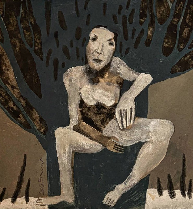 disturbing thoughts, drawing on cardboard,42x30cm,2025