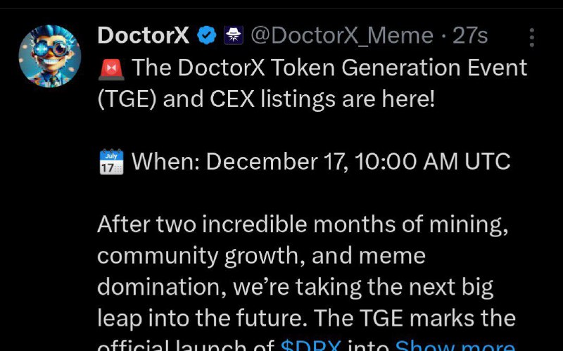 $DRX listing December 17***?***