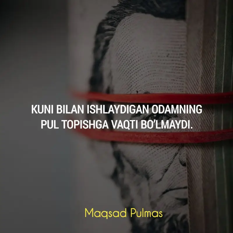 KUNI BILAN ISHLAYDIGAN ODAMNING PUL TOPISHGA …