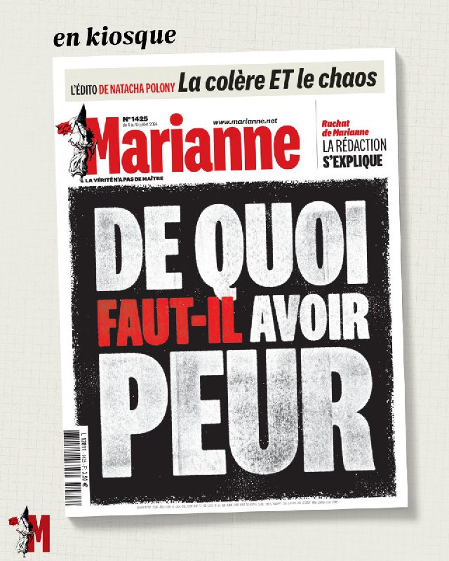 À la une de "Marianne" cette …