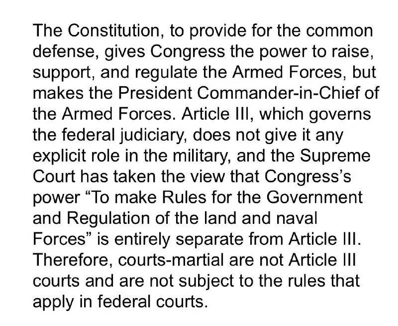 The Military Justice Act is one …