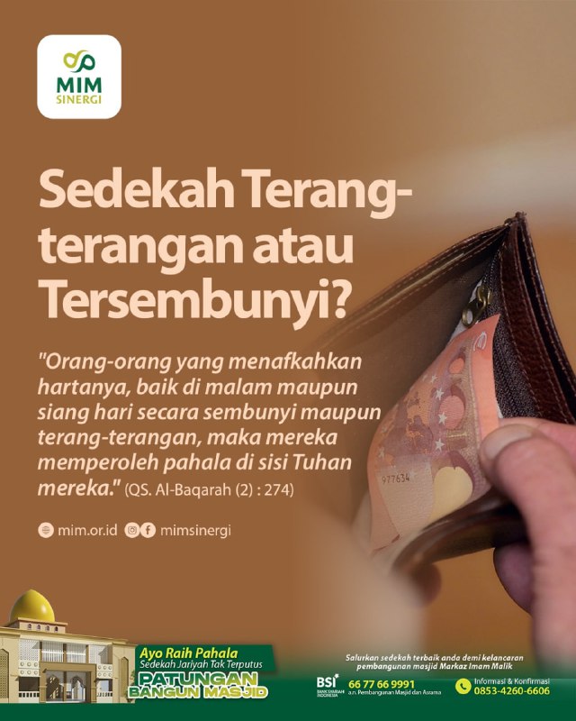 Sedekah Terang-terangan atau Tersembunyi?