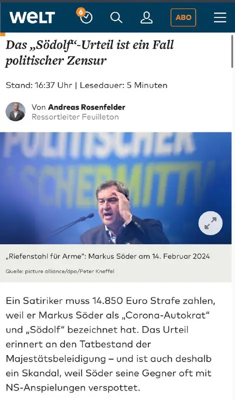 „Es ist also offensichtlich, dass Söder …