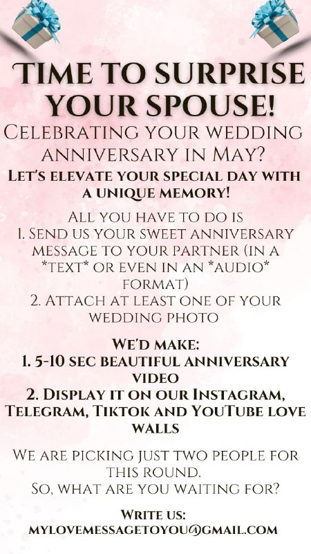 **READY** TO SURPRISE YOUR WIFE/HUSBAND? ***💐***