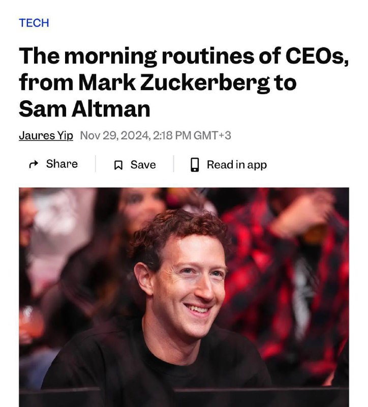 Business Insider [рассказал](https://www.businessinsider.com/ceo-morning-routines) об утренних ритуалах …