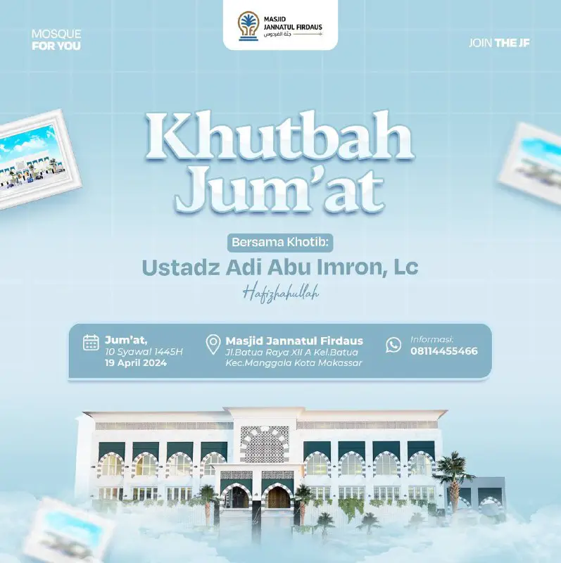 *Info Khatib Jum’at Masjid Jannatul Firdaus*