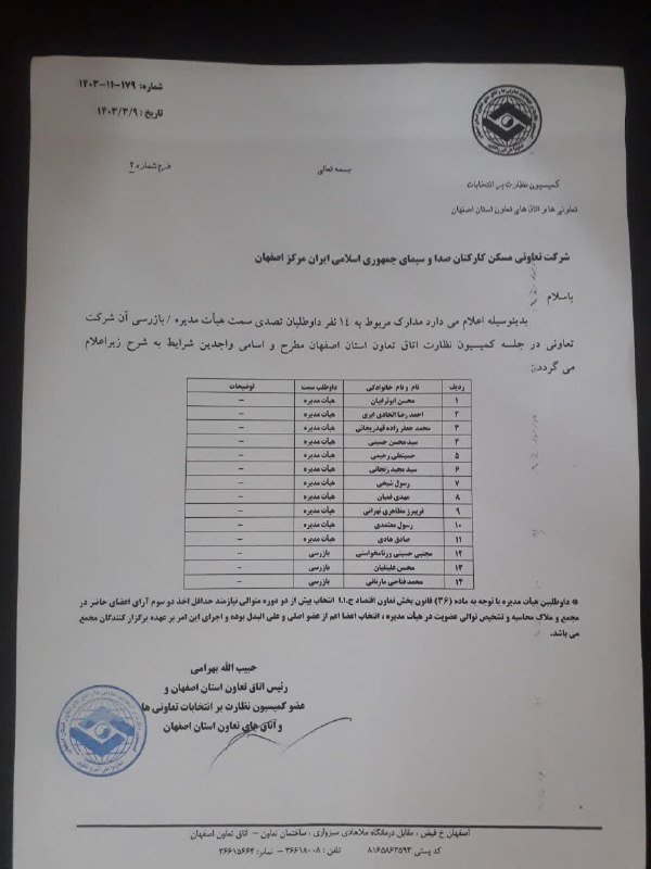 سهامداران پروژه چشمه توتی TV اصفهان