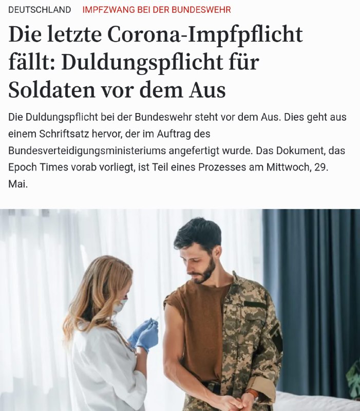 *****?*** Impfpflicht für Soldaten beendet**