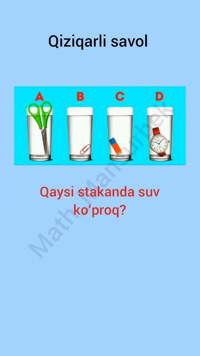 Qiziqarli savol || Siz buni bilasizmi?