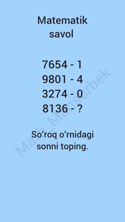 Matematik savol